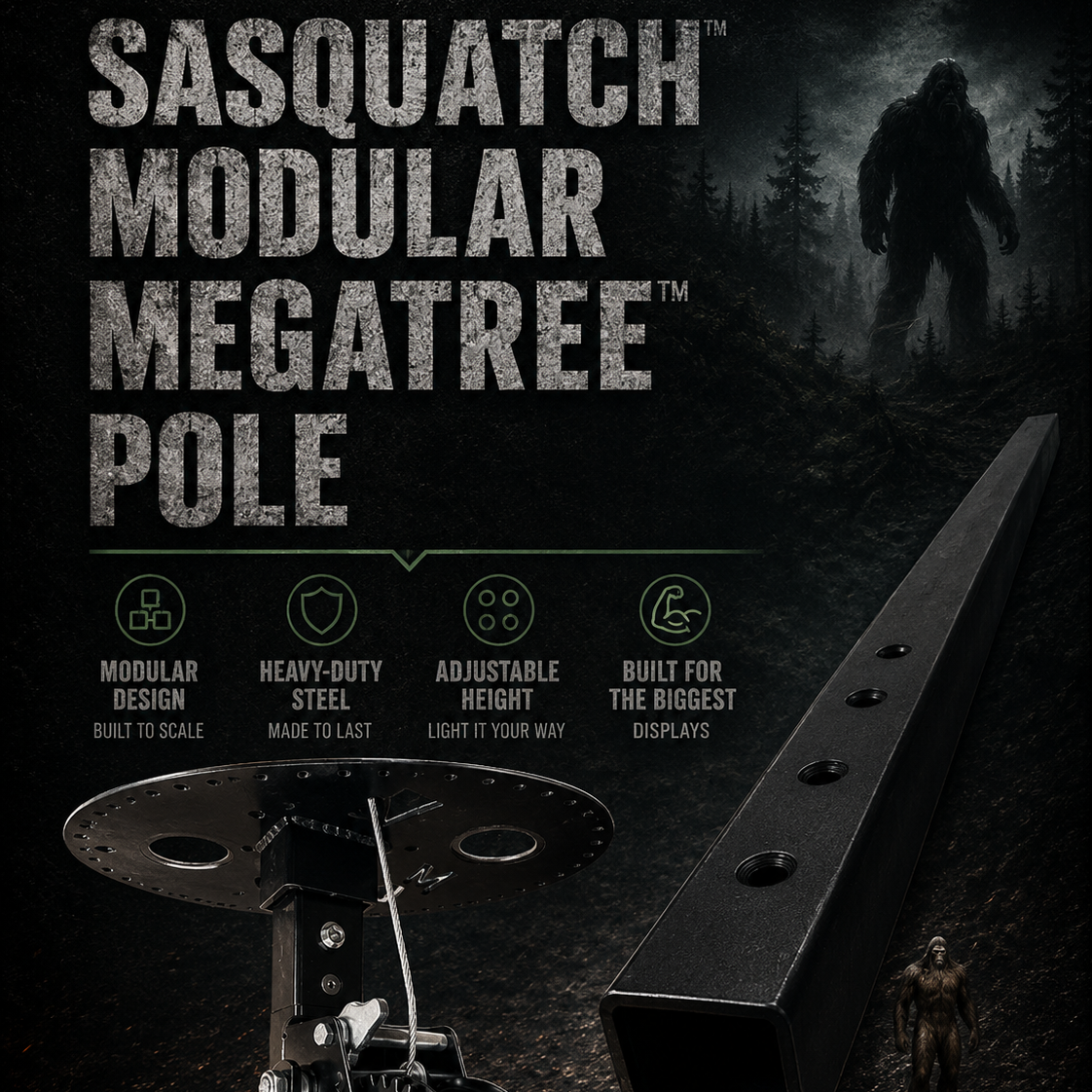 🌲 Sasquatch™ Modular MegaTree™ Pole - The Giant of Holiday Light Shows