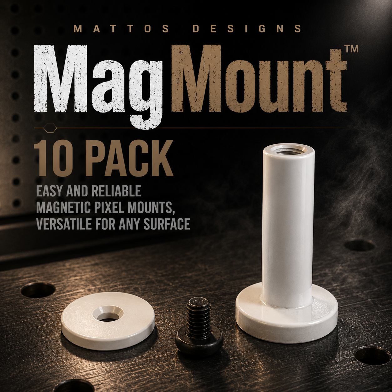 MagMount™ 10 Pack – Easy and Reliable Magnetic Pixel Mounts, Versatile for Any Surface